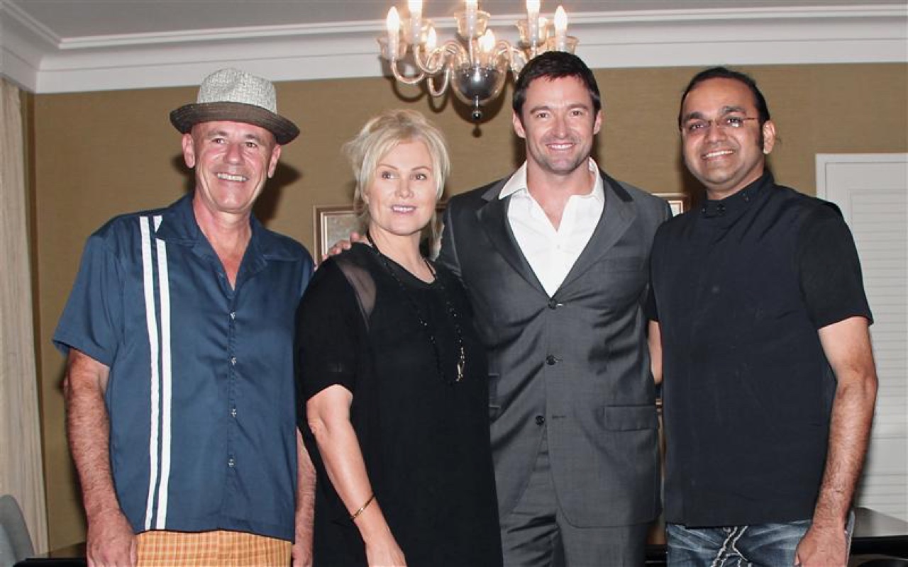Hugh Jackman with wife and anupam
